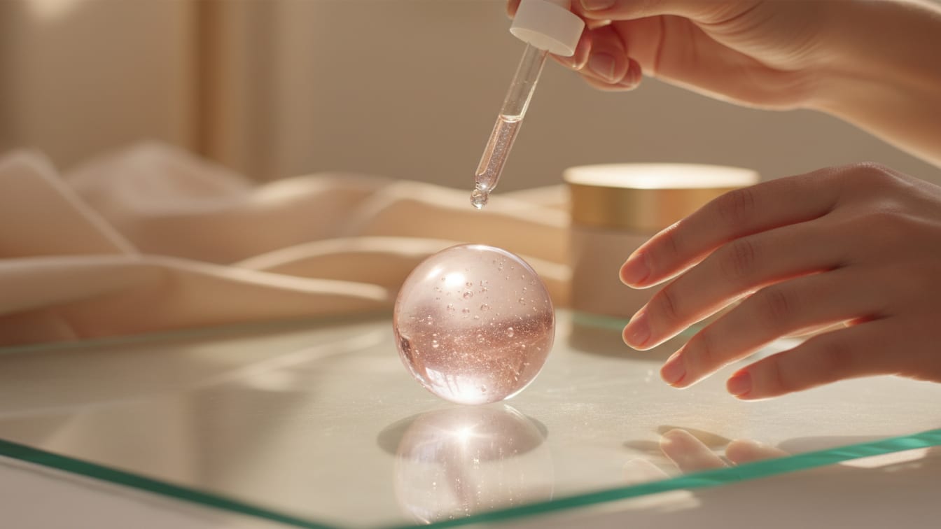Illustration: A translucent gel sphere on glass, lit by soft morning light.